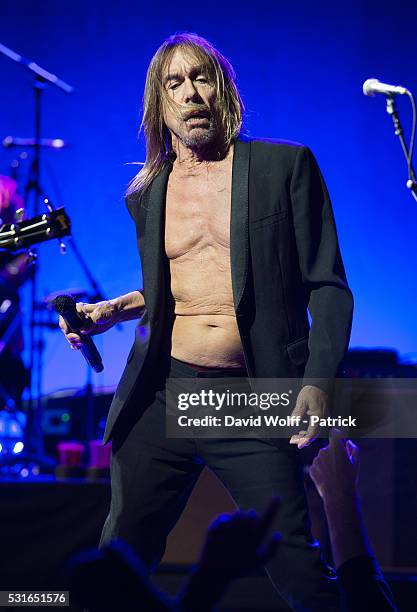 Iggy Pop from Post Pop Depression performs at Le Grand Rex on May 15, 2016 in Paris, France.