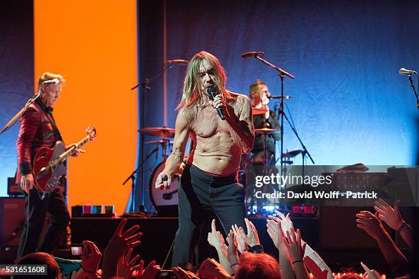 Iggy Pop from Post Pop Depression performs at Le Grand Rex on May 15, 2016 in Paris, France.