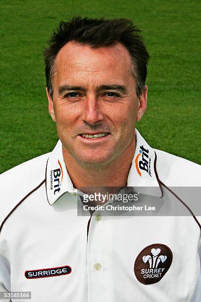 Portrait of Graham Thorpe of Surrey taken during the Surrey County Cricket Club Photocall at the Brit Oval on April 5, 2005 in London.