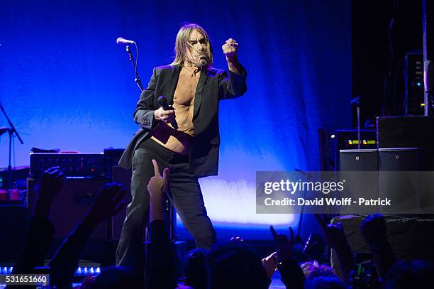 Iggy Pop from Post Pop Depression performs at Le Grand Rex on May 15, 2016 in Paris, France.