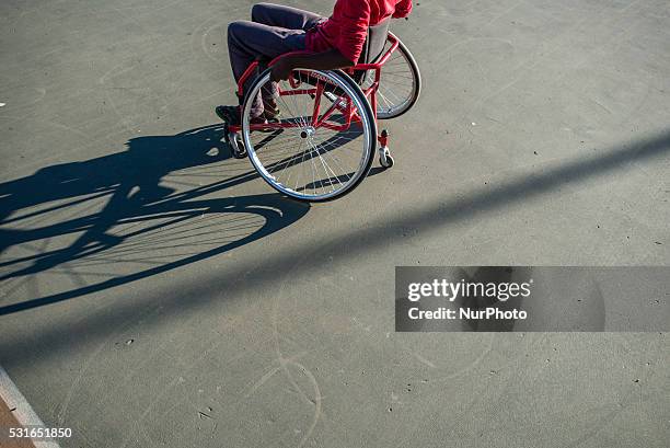 Players of Wheel-Ability Sports Club basketball team have their training in Katutura, Windhoek, Namibia. Every Sunday they invite people from the...