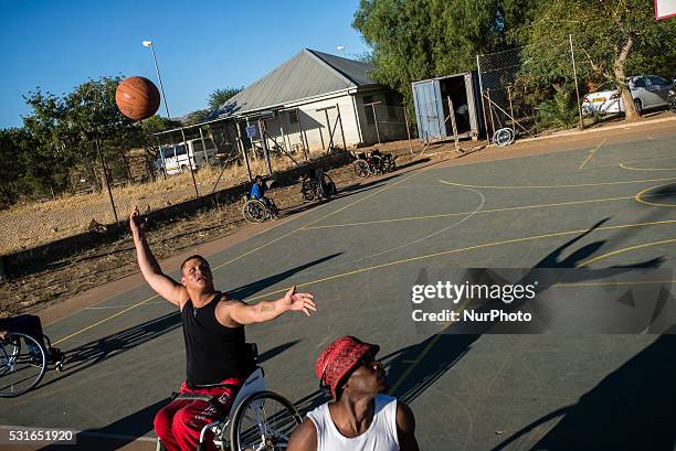 Players of Wheel-Ability Sports Club basketball team have their training in Katutura, Windhoek, Namibia. Every Sunday they invite people from the...