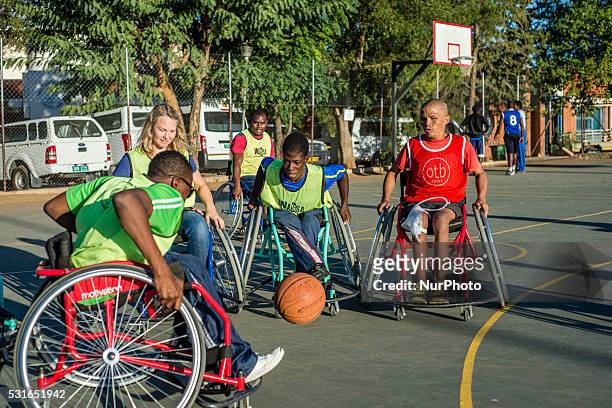 Players of Wheel-Ability Sports Club basketball team have their training in Katutura, Windhoek, Namibia. Every Sunday they invite people from the...