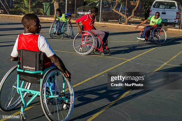 Players of Wheel-Ability Sports Club basketball team have their training in Katutura, Windhoek, Namibia. Every Sunday they invite people from the...