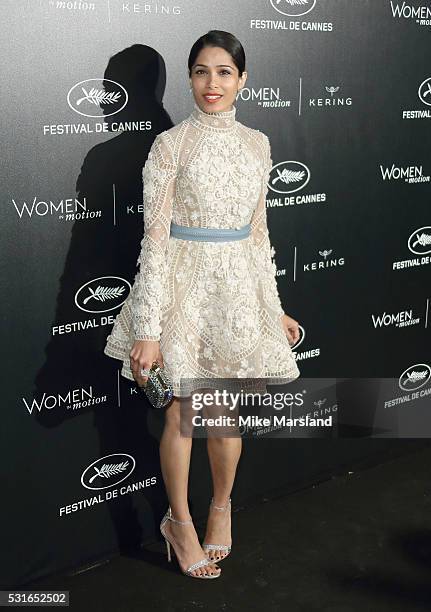 Freida Pinto attends the "Women in Motion" Prize Reception part of The 69th Annual Cannes Film Festival on May 15, 2016 in Cannes, France.