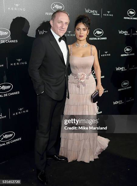 Salma Hayek and Francois-Henri Pinault attends the "Women in Motion" Prize Reception part of The 69th Annual Cannes Film Festival on May 15, 2016 in...