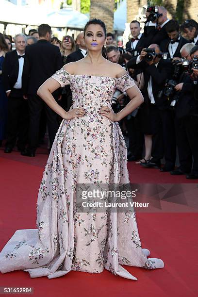 Aishwarya Rai Bachan attends the 'From The Land Of The Moon ' premiere during the 69th annual Cannes Film Festival at the Palais des Festivals on May...