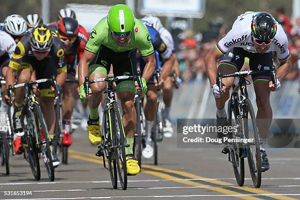 Peter Sagan of Slovakia riding for Tinkoff sprints to the line for the win ahead of Wouter Wippert of the Netherlands riding for Cannondale Pro...