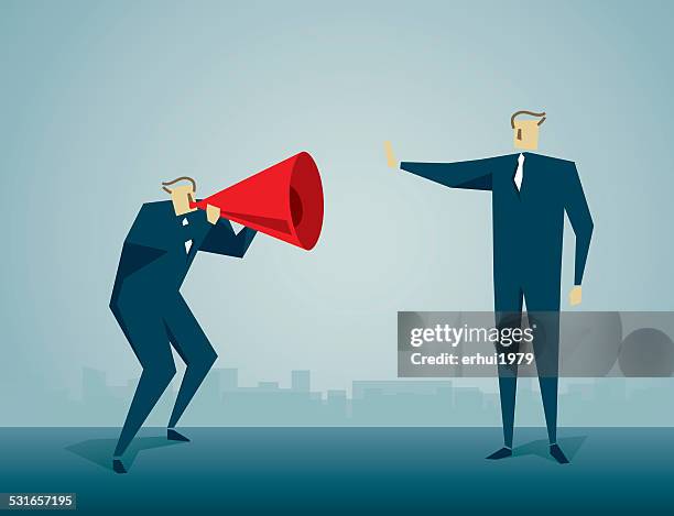 rejection - two professionals talking stock illustrations