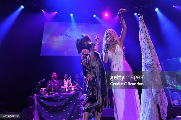 Linda Lewis and Joss Stone perform on stage at the Roundhouse on May 15, 2016 in London, England.