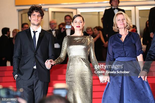 Actors Louis Garrel and Marion Cotillard, Nicole Garcia attend the "From The Land Of The Moon " premiere during the 69th annual Cannes Film Festival...