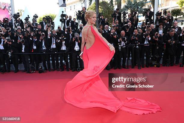 Model Petra Nemcova attends the "From The Land Of The Moon " premiere during the 69th annual Cannes Film Festival at the Palais des Festivals on May...