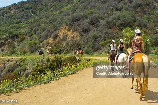 riding track to hollywood sign - trail ride stock pictures, royalty-free photos & images