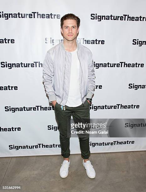 Actor Aaron Tveit attends the opening night of "Daphne's Dive" at Signature Theatre Company's Pershing Square Signature Center on May 15, 2016 in New...