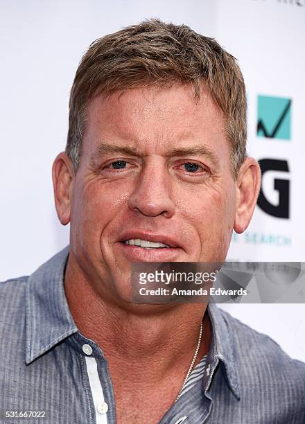 Former NFL player Troy Aikman arrives at the VIP celebrity cocktail reception for the 10th Annual Jim Mora Celebrity Golf Classic For The Jim Mora...