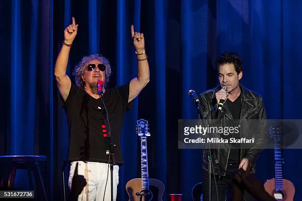 Sammy Hagar and Pat Monahan performs at 3rd annual Acoustic-4-a-Cure benefit concert at The Fillmore on May 15, 2016 in San Francisco, California.