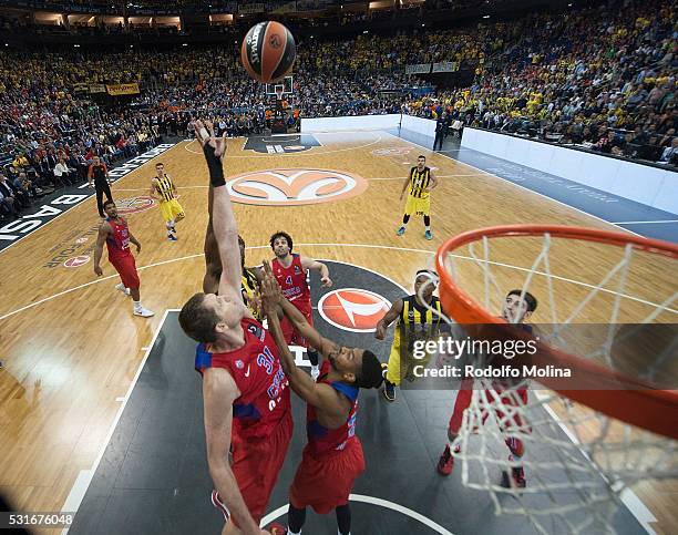 Victor Khryapa, #31 of CSKA Moscow in action during the Turkish Airlines Euroleague Basketball Final Four Berlin 2016 Championship game between...