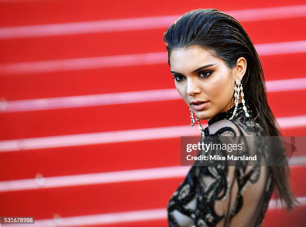 Kendall Jenner attends the "From The Land Of The Moon " premiere during the 69th annual Cannes Film Festival at the Palais des Festivals on May 15,...