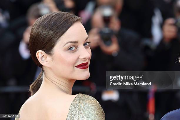 Marion Cotillard attends the "From The Land Of The Moon " premiere during the 69th annual Cannes Film Festival at the Palais des Festivals on May 15,...