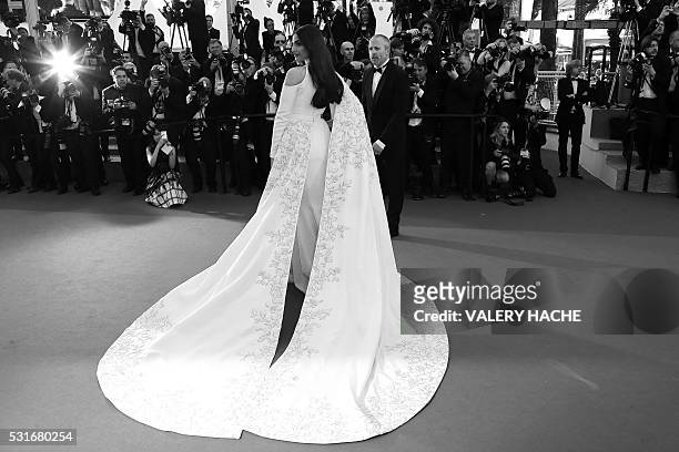 Indian actress Sonam Kapoor poses as she arrives on May 15, 2016 for the screening of the film "Mal de Pierres " at the 69th Cannes Film Festival in...