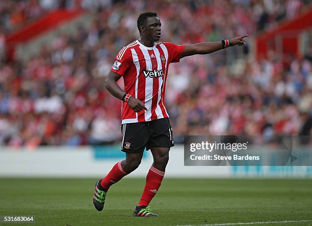 Victor Wanyama of Southampton during the Barclays Premier League match between Southampton and Crystal Palace at St Mary's Stadium on May 15, 2016 in...