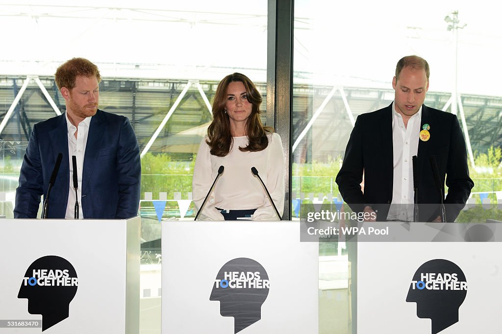 The Duke And Duchess Of Cambridge And Prince Harry Attend The Launch Of Heads Together Campaign