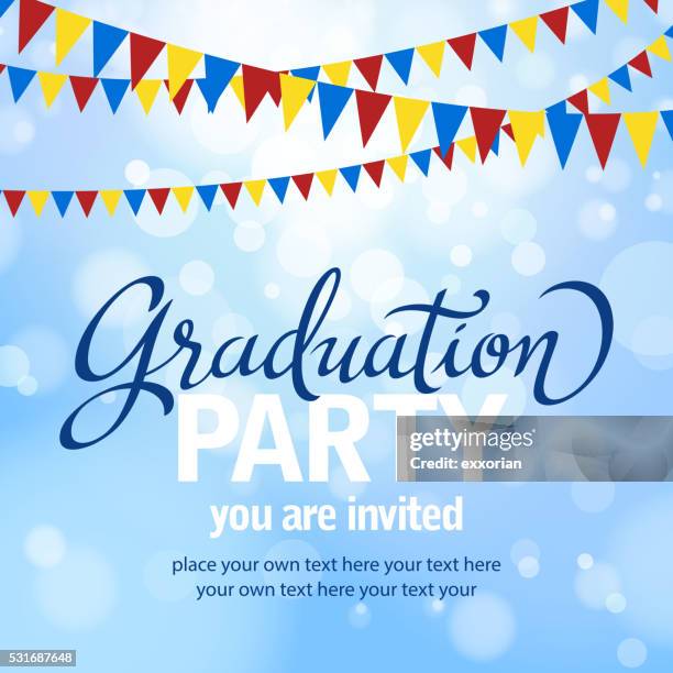 graduation party - back to school party stock illustrations