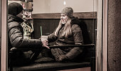 Man and women in the Starbucks cafe