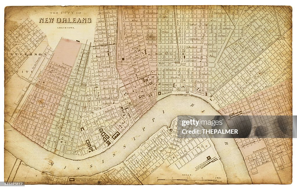 Map of New Orleans 1865