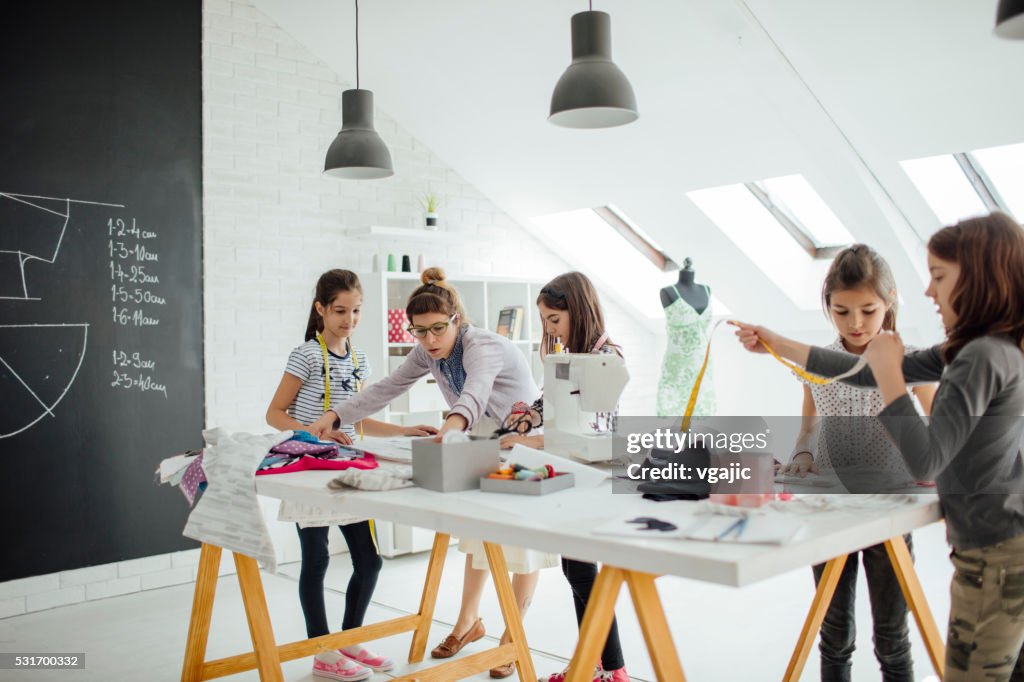 Sewing class for kids.