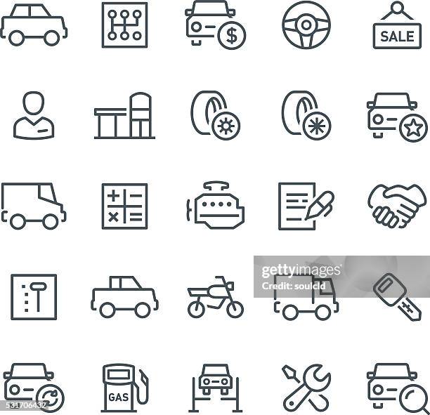 car service icons - showroom stock illustrations