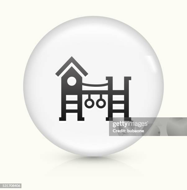 playground icon on white round vector button - school yard stock illustrations