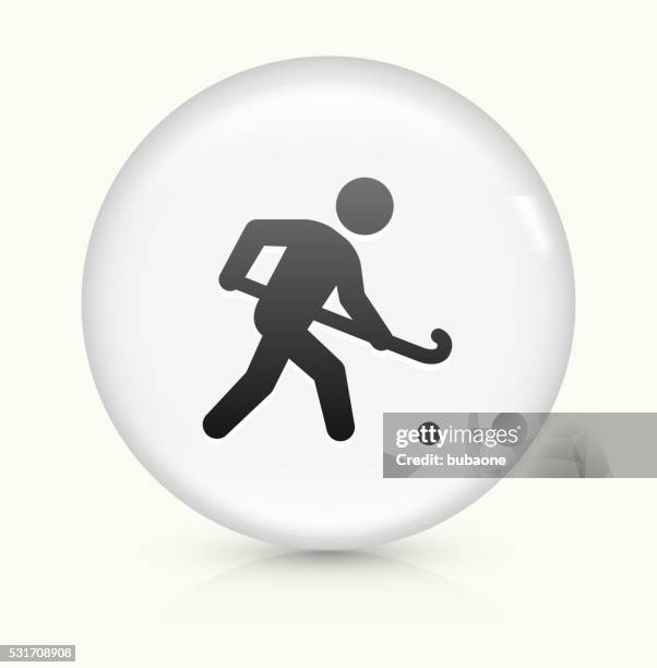 hockey icon on white round vector button - bandy winter sport stock illustrations