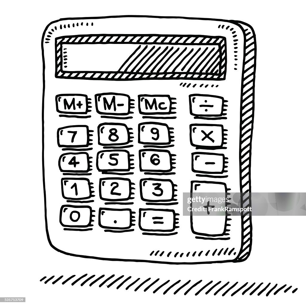 Office Calculator Drawing