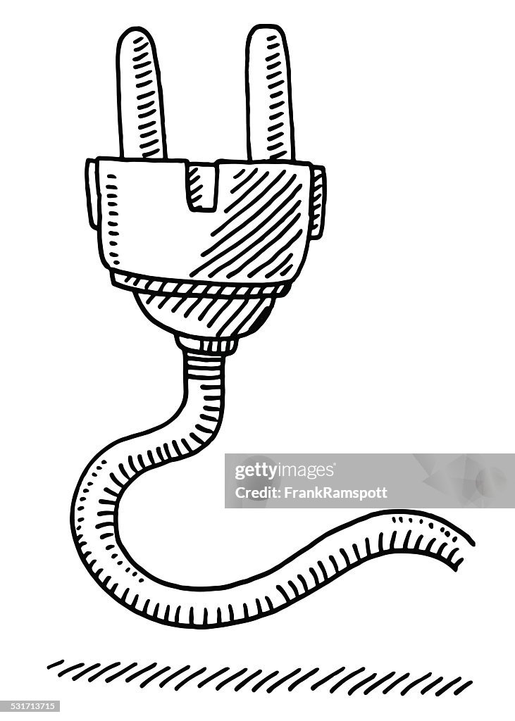 Power Drawings Power Plug Cable Drawing High-Res Vector Graphic - Getty Images