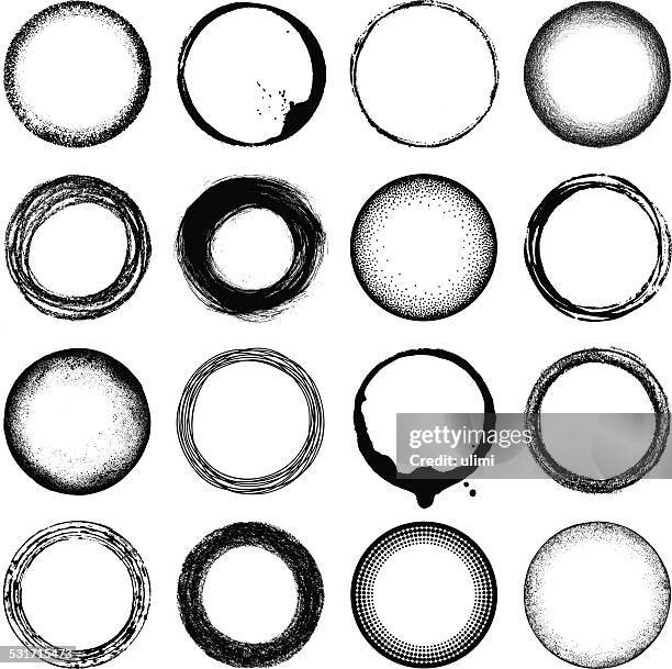 grunge circles - grooved stock illustrations