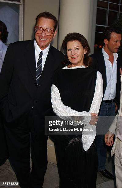 Lord Saatchi and Josephine Hart attend the annual Tatler Summer Party hosted by Gregg and also celebrating the publication of their "August 100 Most...