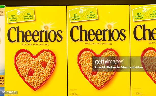 Cheerios is an American brand of breakfast cereals manufactured by General Mills, consisting of pulverized oats in the shape of a torus.