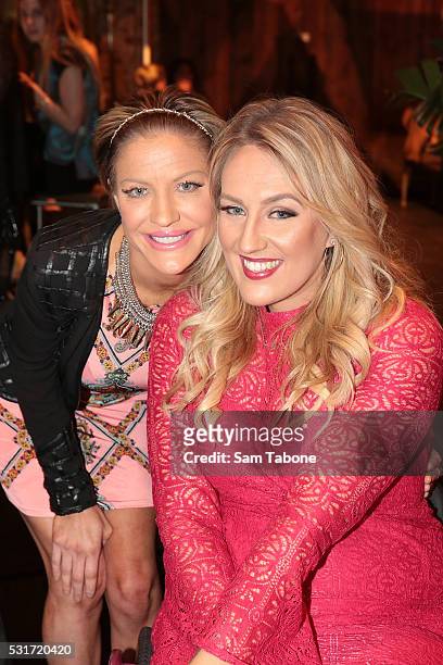 Brynne Edelsten and Rhiannon Tracey attend The Next Step Cocktail Event on May 16, 2016 in Melbourne, Australia.