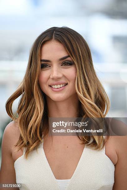 Ana de Armas attends the 'Hands Of Stone' photocall during the 69th annual Cannes Film Festival at the Palais des Festivals on May 16, 2016 in...