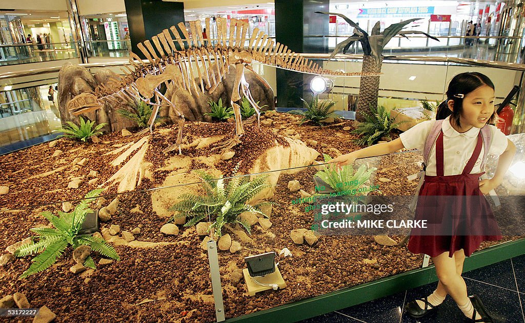 Visitors to a shopping mall have their p