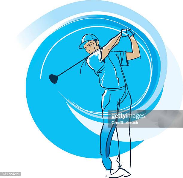 golf player - elderly exercise stock illustrations