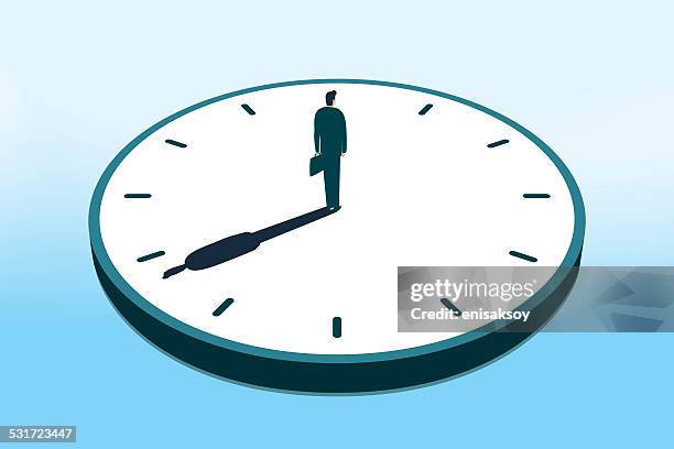 stockillustraties, clipart, cartoons en iconen met time management - minutenwijzer