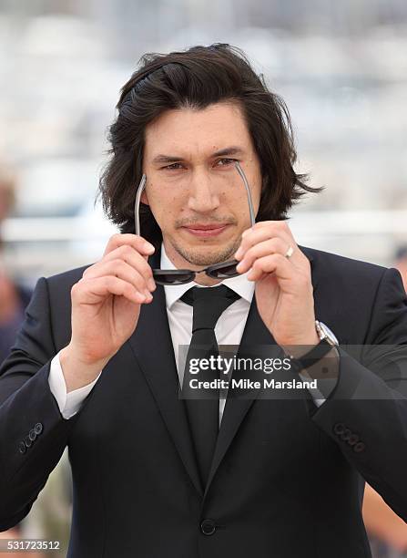 Adam Driver attends the 'Paterson' photocall during the 69th annual Cannes Film Festival at the Palais des Festivals on May 16, 2016 in Cannes,...