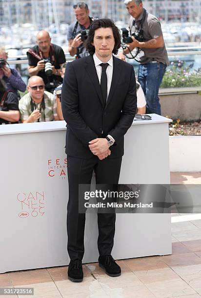 Adam Driver attends the 'Paterson' photocall during the 69th annual Cannes Film Festival at the Palais des Festivals on May 16, 2016 in Cannes,...