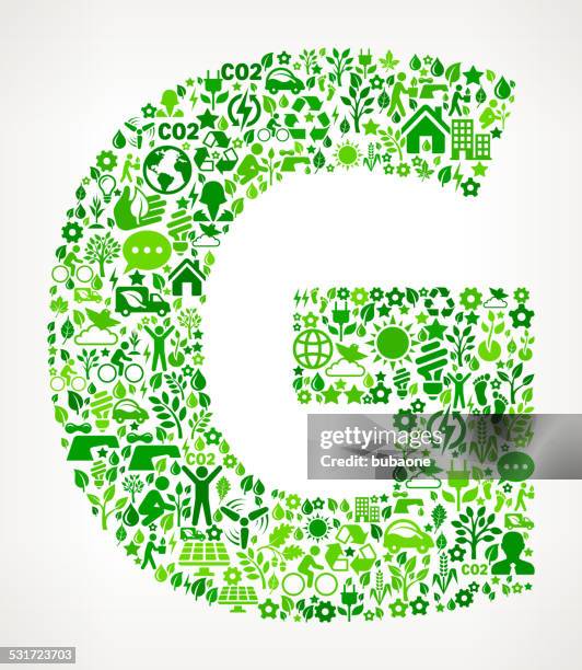 ilustrações, clipart, desenhos animados e ícones de letra g a conservação do ambiente e a natureza ícone padrão de interface - nature alphabet letters