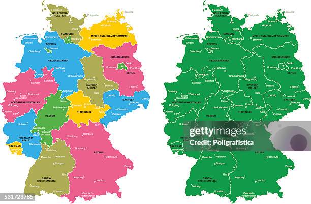 map of germany - west germany map stock illustrations