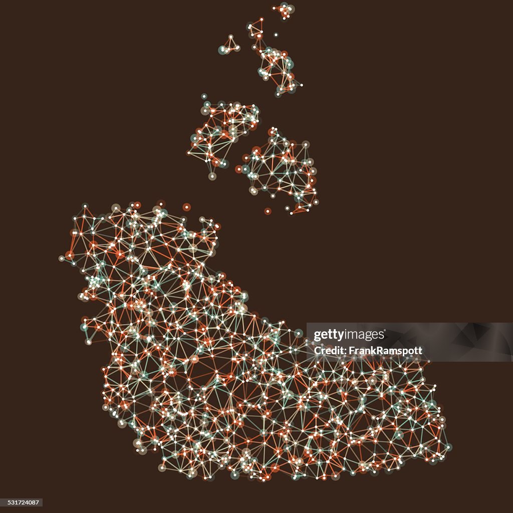 Nwa Map Vector Northwest Territories Map Network Mesh High-Res Vector Graphic - Getty ...