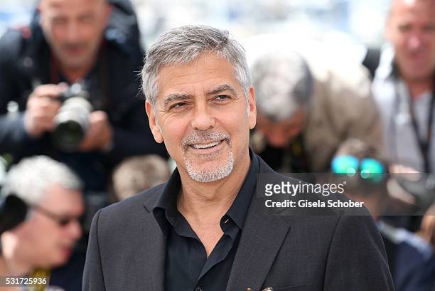 Actor George Clooney attend the "Money Monster" photocall during the 69th annual Cannes Film Festival at the Palais des Festivals on May 12, 2016 in...