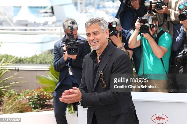 Actor George Clooney attend the "Money Monster" photocall during the 69th annual Cannes Film Festival at the Palais des Festivals on May 12, 2016 in...